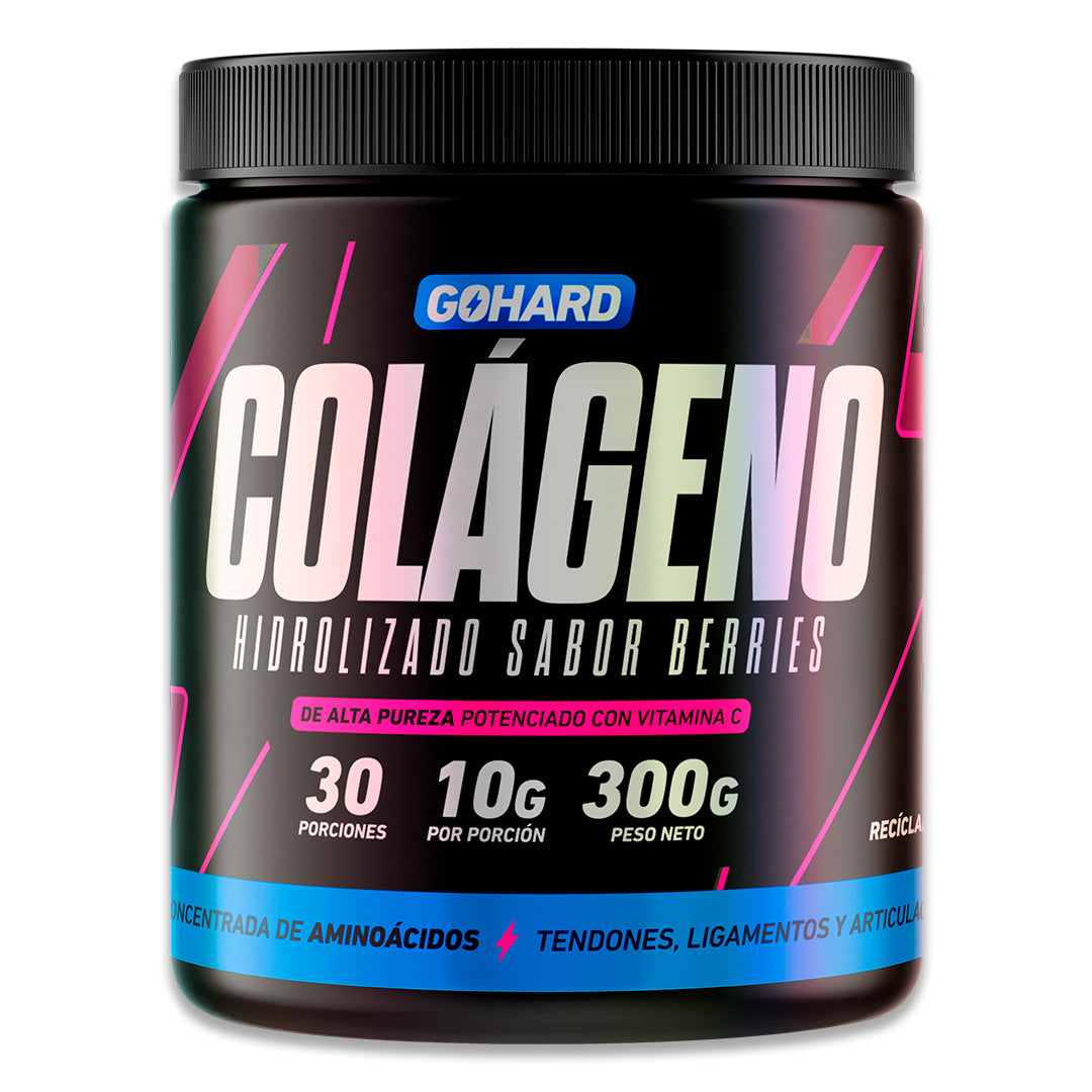 Colágeno Hidrolizado + Vitamina C sabor Berries 300 gr - GoHard