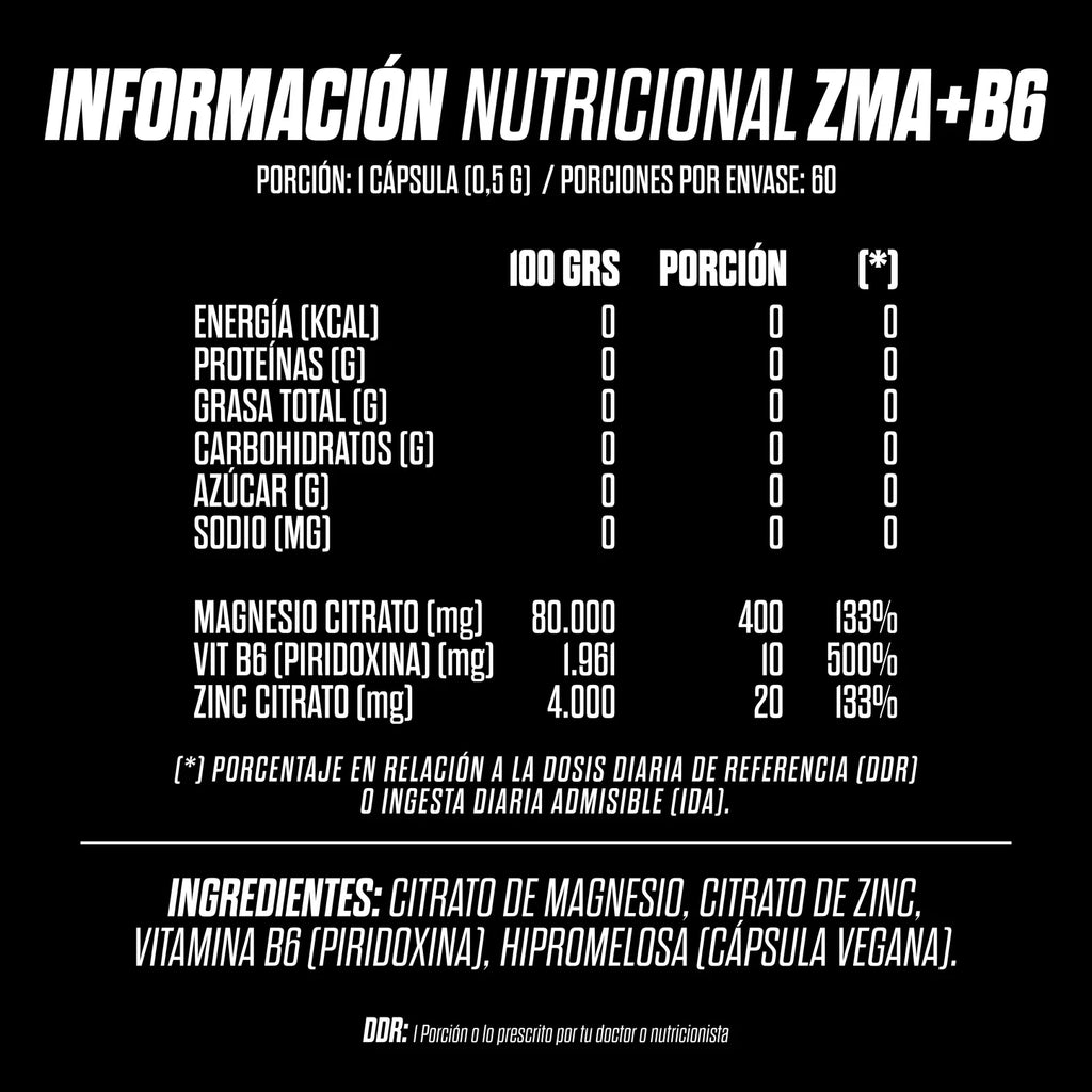 ZMA (Zinc, Magnesio, Vitamina B6) - GOHARD