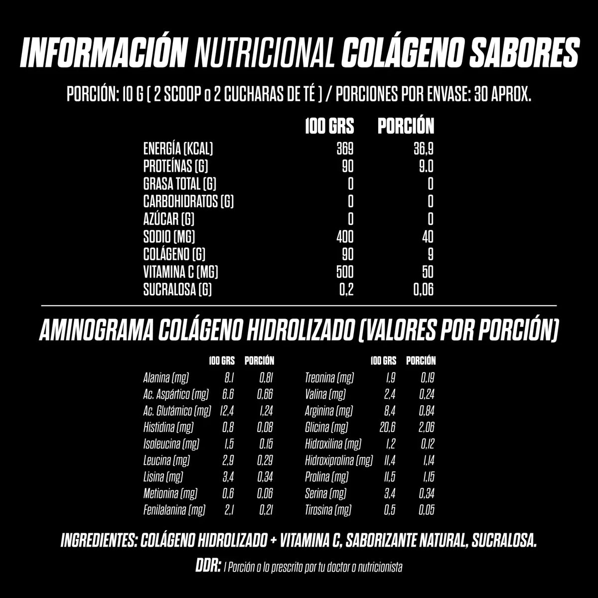Colágeno Hidrolizado + Vitamina C sabor Berries 300 gr - GoHard
